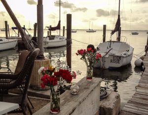 wedding setting by the docks